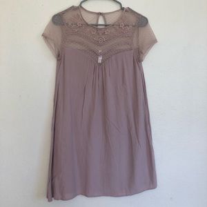 Lavender/Blush Pink embroidered dress